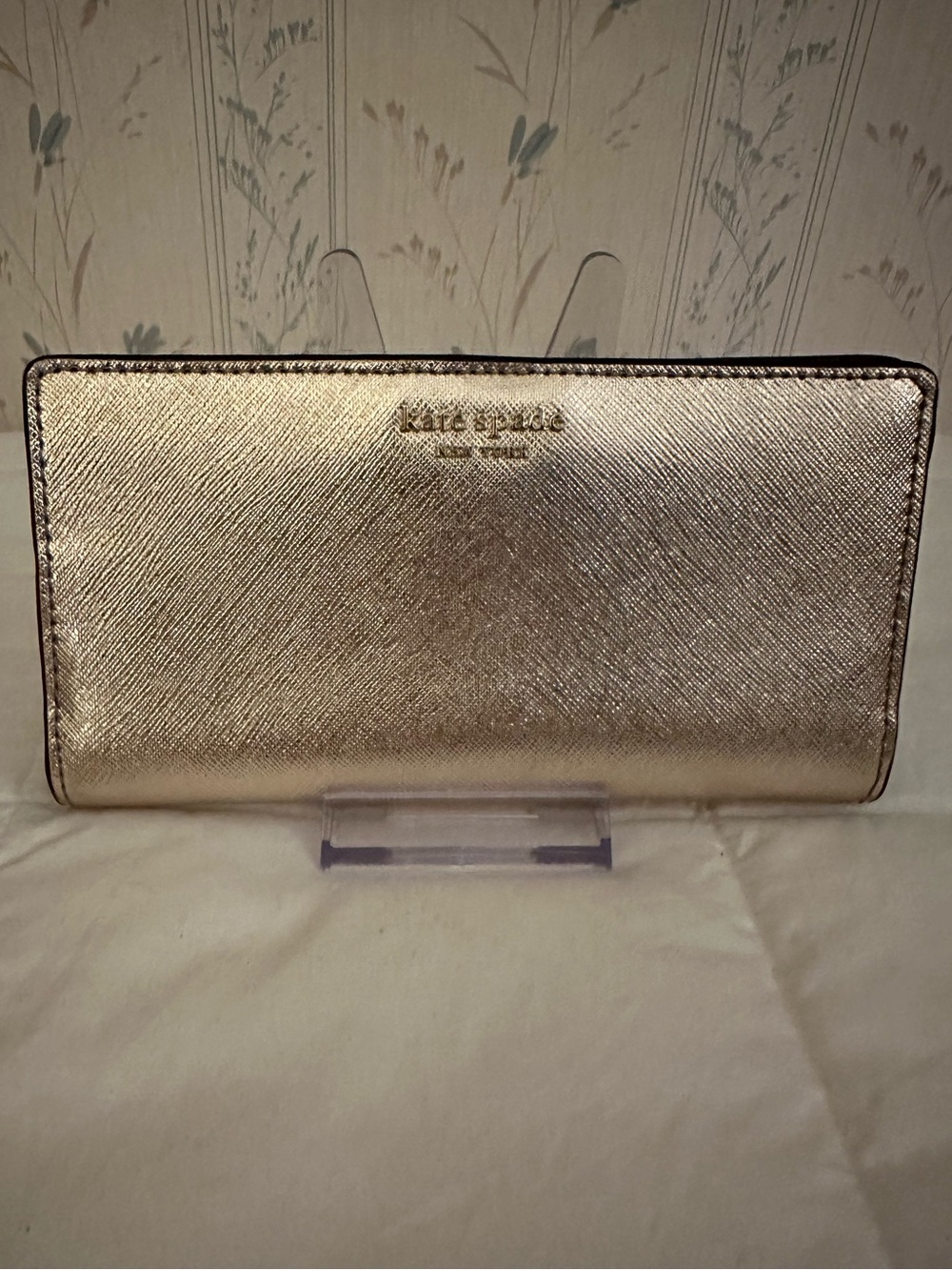 Kate Spade Gold Metallic Saffiano Wallet